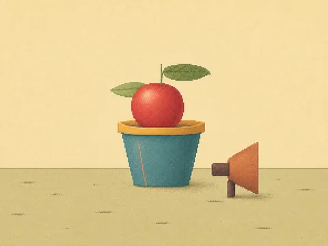 先照料好结实的果实，把扩音器放在一旁